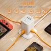 TESSAN Tower-Style Power Strip with Slim Plug Extension Cord, 3m, 8 AC Outlets, 1 USB-C Port, and 2 USB-A Ports, Compatible with Octopus-Type Outlets,