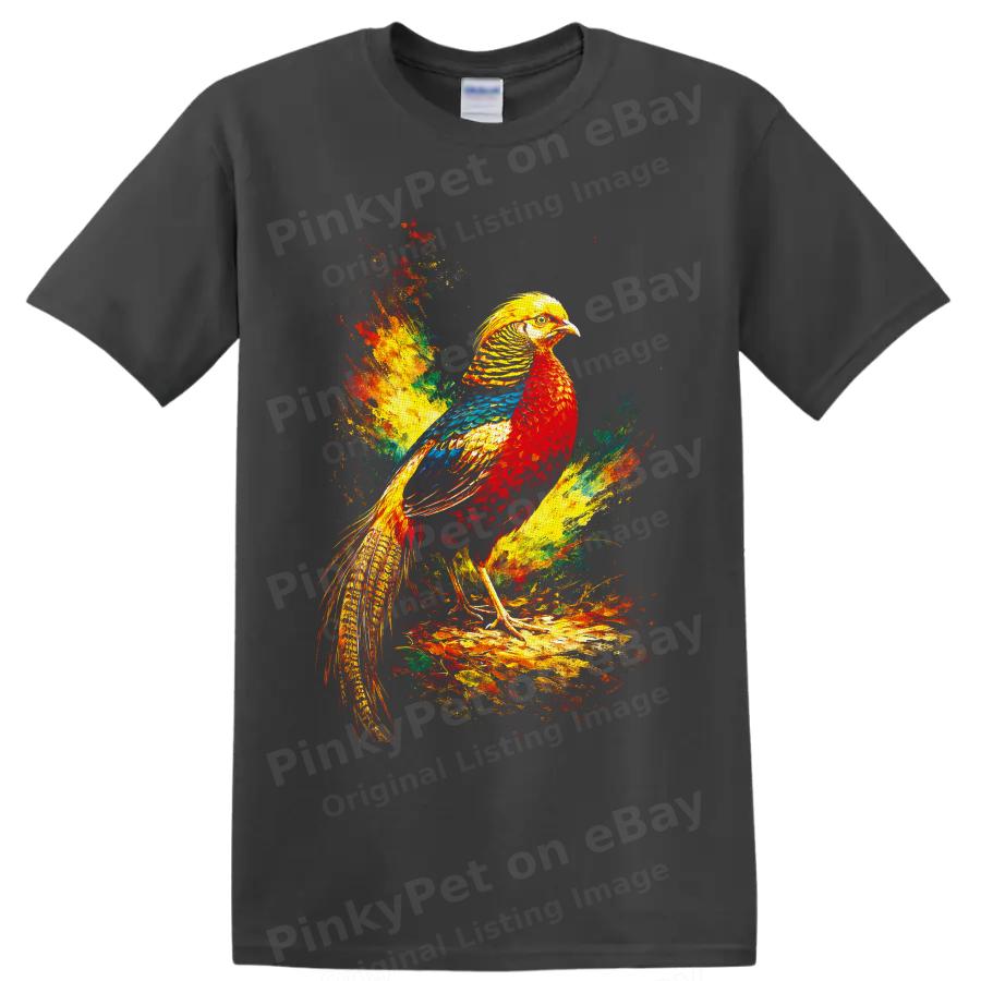 Colorful Bird T Shirt Vivid Tropical Feather Paint Splash Graphic Art Print Tee