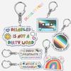 Disability Pride Key Chain Keychains Ring for Accessories Bag Pendant Keyring Jewelry Autism Festival Support