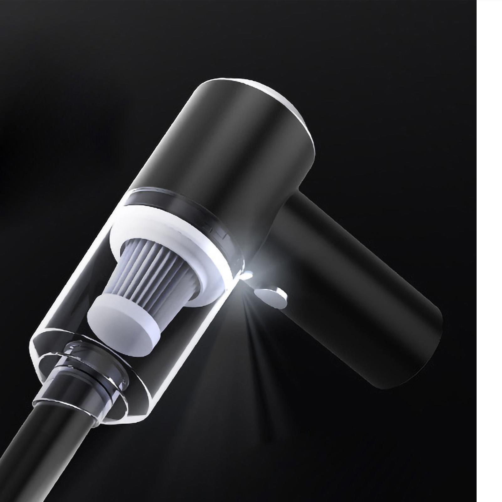 

120 Вт Ручной пылесос Влажная и сухая уборка Двойное использование 6000 Па Сильное всасывание Беспроводной для автомобиля дома Белый