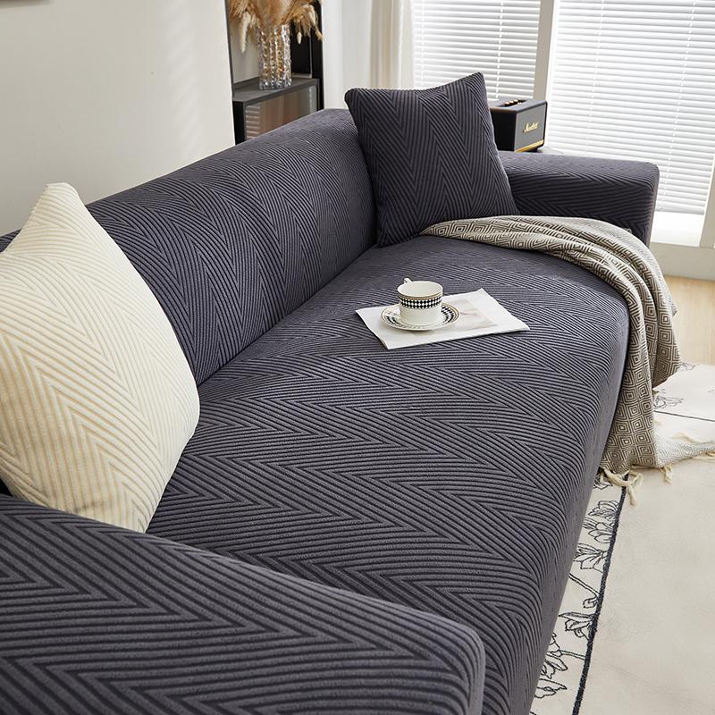 Jacquard Sofa Überwurf Stretch Sessel Couchbezug Großes Sofa L-Form Ecksofa Möbel Schutz für Kinder Haustiere Waschbar 1 Stück
