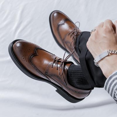 New Oxford Shoes Thick Bottom Dress Shoes Classic Business Formal Shoes Man Banquet Wedding Shoes Office Mens Wingtip Boos Shoes