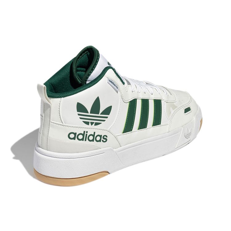 Adidas Originals Post Up Synthetic Leather Slip Resistant Durable Lightweight Mid Top Sneakers Unisex Sneakers White Green GY1392