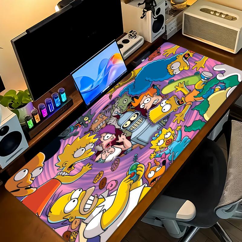 The Simpsons Cartoon Color Mouse Pad Large Gaming Table Cushion Non-slip Laptop Tablet Big Mousepad XXL Mat Mini PC Playmat With Lock edge