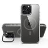 For iPhone 16 Pro Magnetic Case Shockproof TPU+PC Phone Back Cover with Metal Lens Kickstand