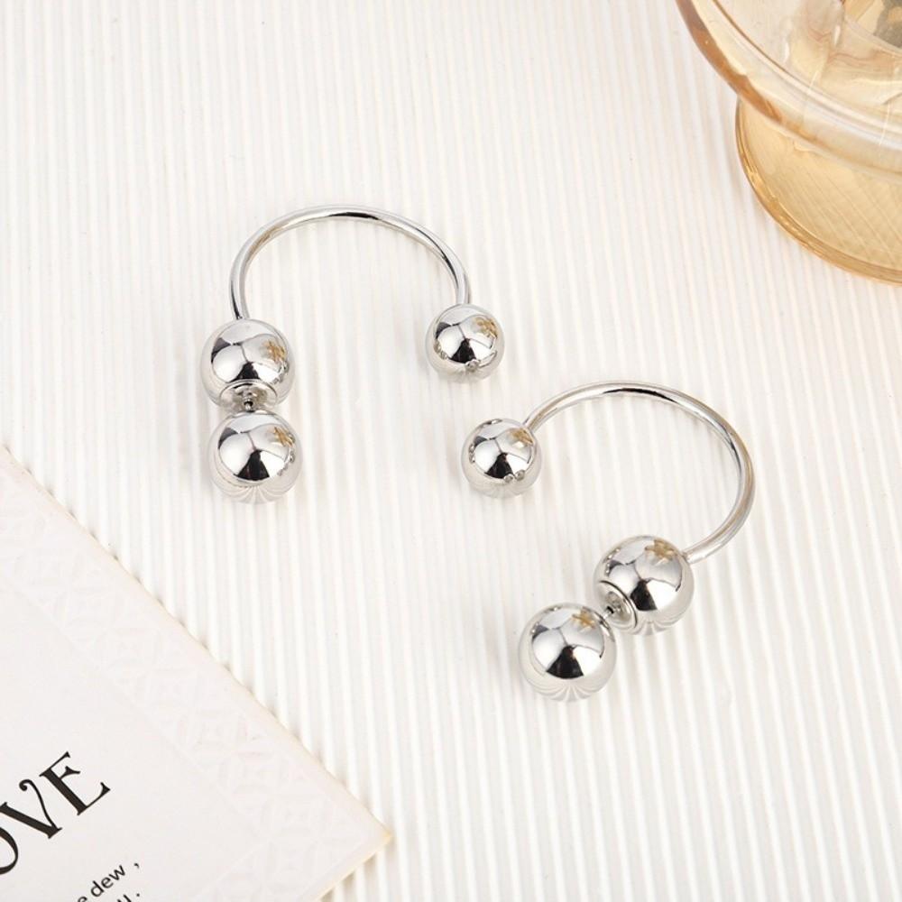 Geometric Round Bead Earrings Irregular Ear Ornaments Fashion Front Back Earrings  Handmade Jewelry