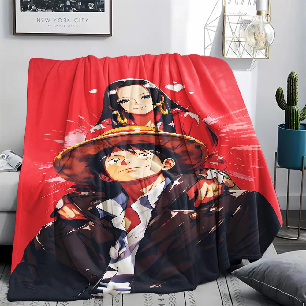 1PC Luffy D Patterned Flannel Blanket Suitable For All Seasons For Home Decor Warmth And Comfort Gifts Holiday Present