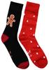 Men's Socks Set 2-pack Santa Claus Holidays Gift 39-42 Y862b
