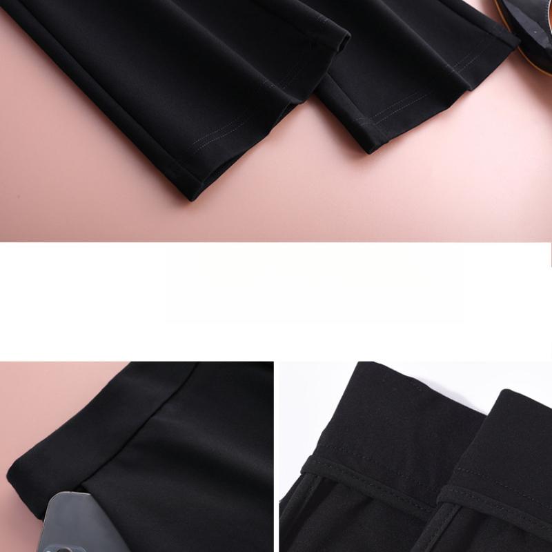 Flared Pants for Women, Nine-Tenths Length, New Black High-Waisted Slimming Casual Petite Suit Flared Pants