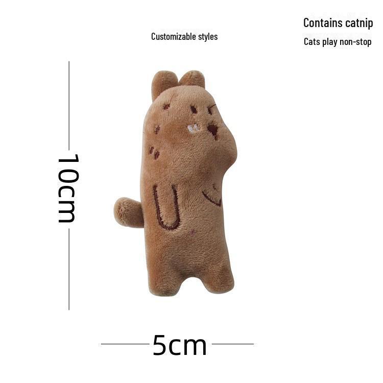 New Catnip Plush Toy: Cat Grass-Infused, Bite & Scratch Resistant, Self-Entertaining Doll for Cats