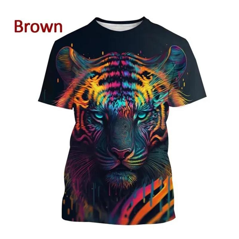 Tiger 3D T Shirt Men Women Summer Fashion Short Sleeve Printed Animal T-Shirt Cool Tops T-Shirts Unisex