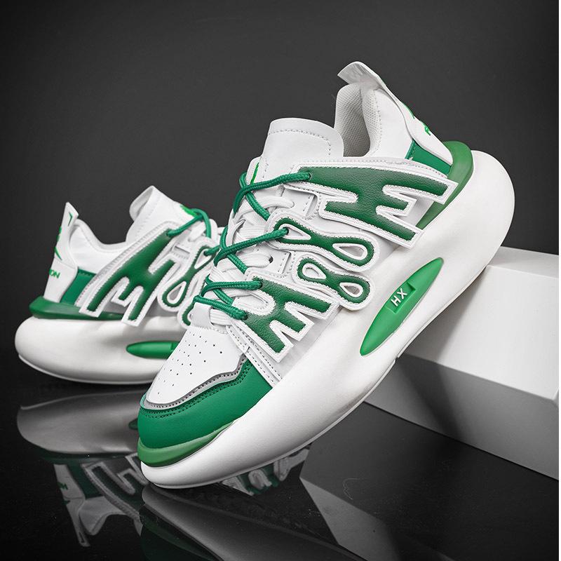 

2025 new men s shoes low-top European station bread shoes thick baseplate shoes Harajuku splicing trendy shoes casual sports shoes 39