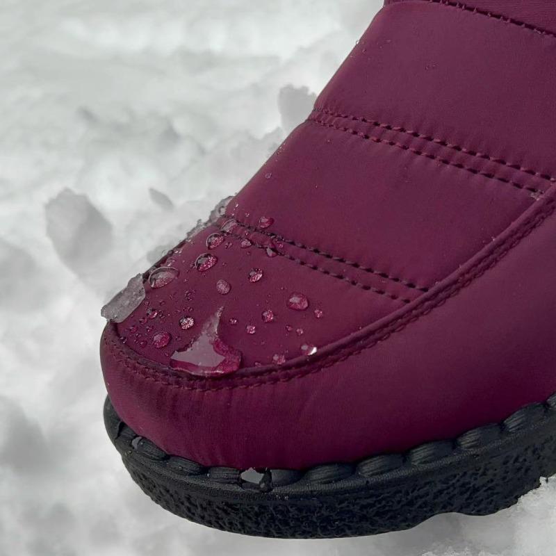 2025 Mid-Calf Thermal Snow Boots for Women with Velcro Closure Outdoor Slip-Resistant Waterproof Women's Boots Thickened Sole Size 43