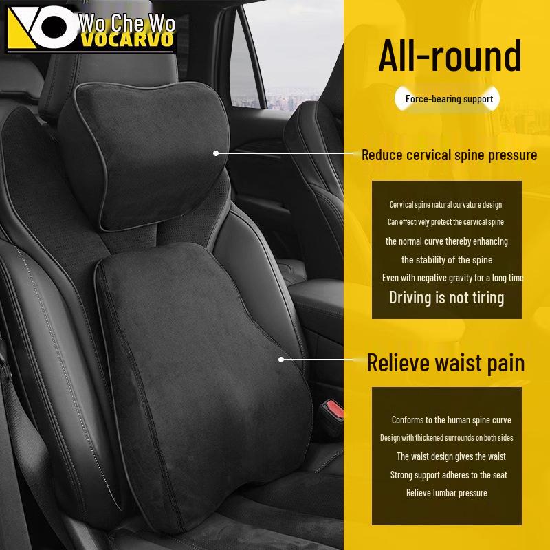 Memory Foam Neck and Lumbar Support Set for Geely Xingyue L: Seat Covers, Headrest, and Backrest