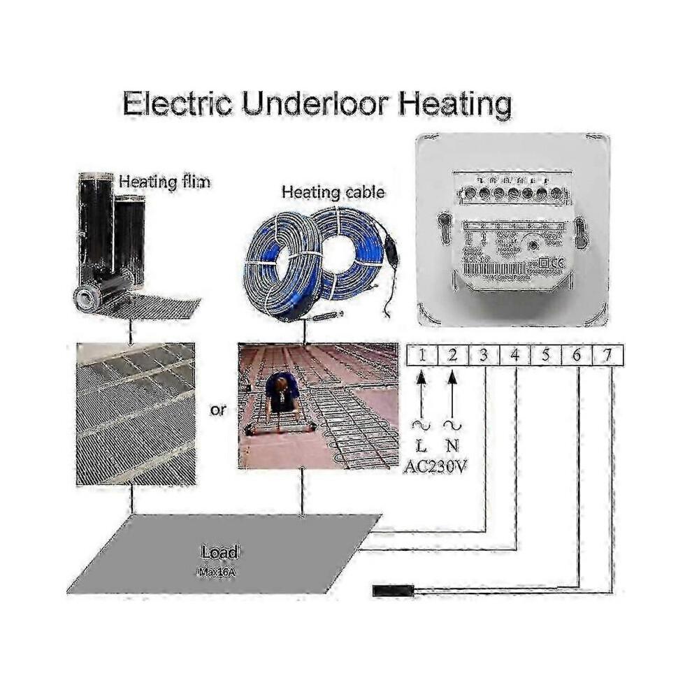 Manual Electric Floor Heating Thermostat 220V 16A with Probe