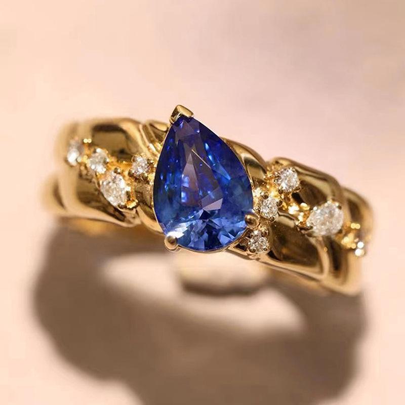 Classic Copper Alloy Zircon Ring Ladies Jewelry Wedding Promise Party Gift