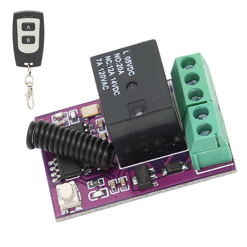 Remote Control Relay Switch 20A Mini Relay Wireless Switch for Electrical Equipment Household Appliances