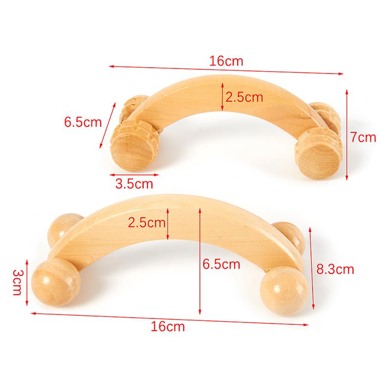 1PC Wooden Handheld Body Roller 4 Wheels Balls Massager Arm Leg Back Foot Hand Neck Shoulder Muscle Pain Relief Massage Tool