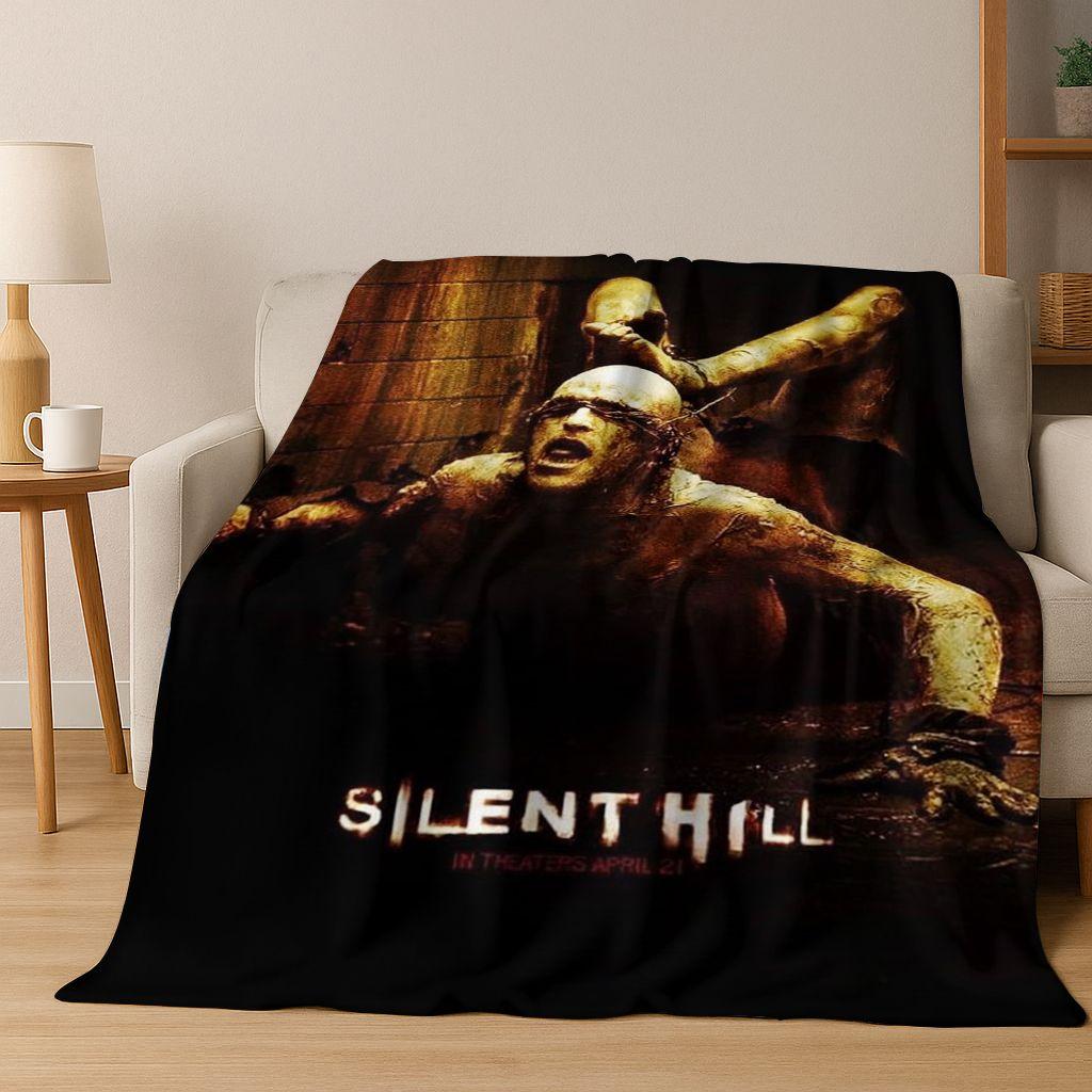 Classic Silent Hill Horror Game Movie Art Flannel Blanket,Cozy Soft Throw Blanket for Home Bedroom Bed Sofa Picnic Cover Gift