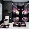 Animal Abstract Patterns Black Whit Shower Curtain Bath Sets Waterproof Non-Slip Bathroom Rug Toilet U With 12 Hooks Home Deco