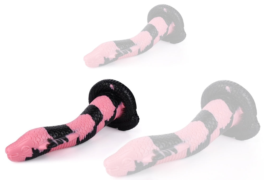 Gode Cobra Snake M 22 x 6cm Noir-Rose - unicorny - Godes insolites