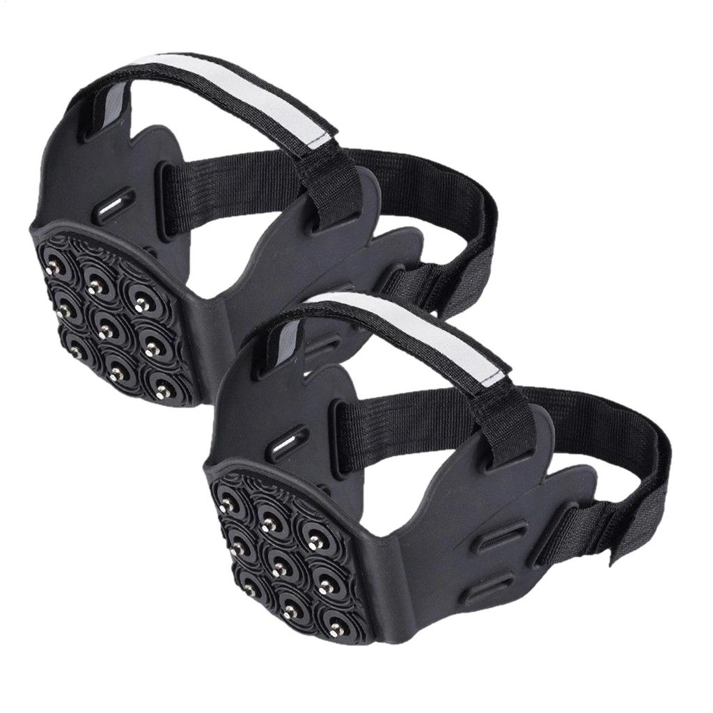 Ice Gripper Spike Shoes Winter Outdoor Anti-Slip Hiking Mountain Climbing Ice Snow Crampons 9 Teeth Anti-slip Shoe Covers Grip
