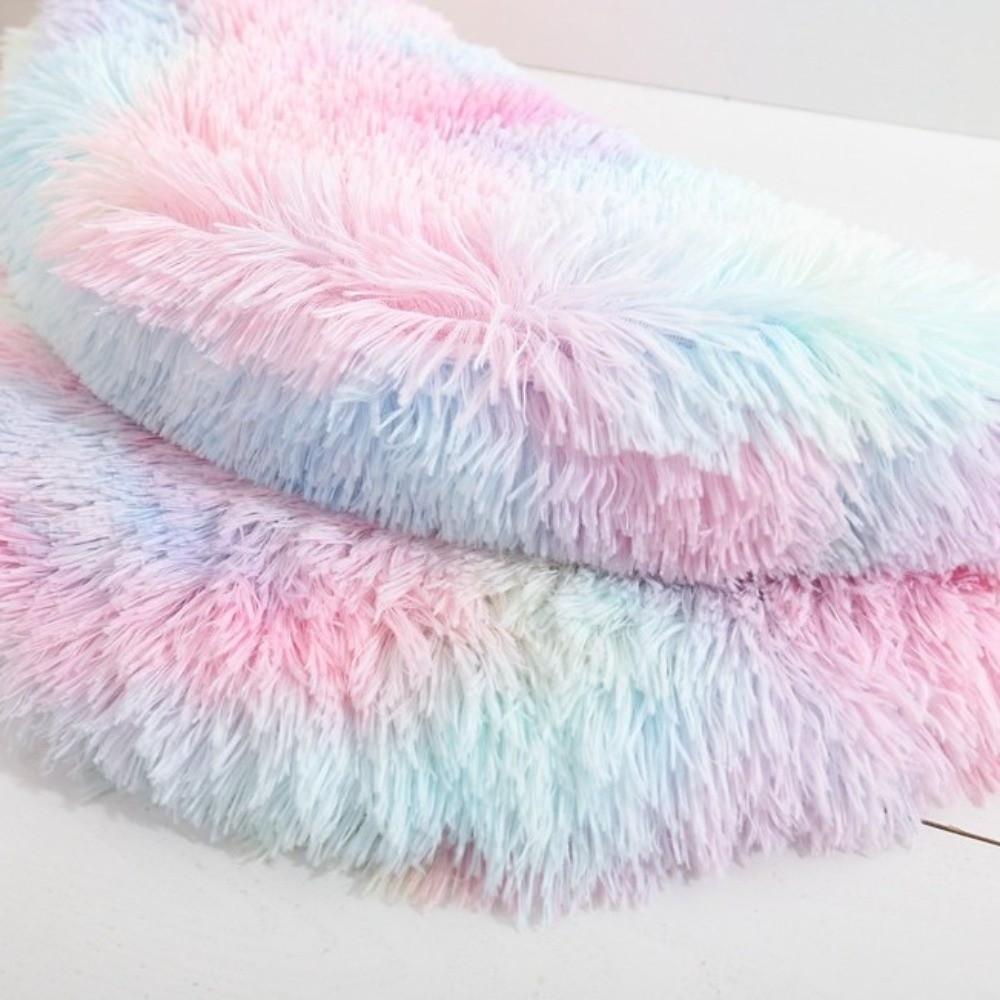 New Durable High Quality Portable Soft Fleece Cat Mat Solid Color Round Shape Pet Cushion Comfortable Cat Nest Kitten Puppy