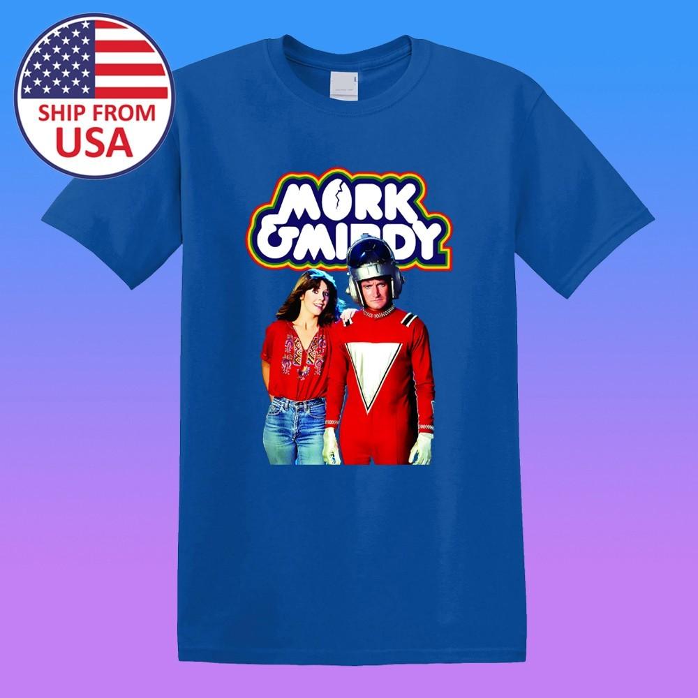 Mork & Mindy 80 s Sci-Fi Comedy TV Show Men s Blue Size S-5XL 3XL