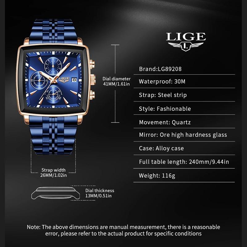 Top-Marke Luxus Herrenuhren Mode Militärisch Quadratisch Chronograph Quarz Armbanduhren Herren Sport Wasserdichte Uhr