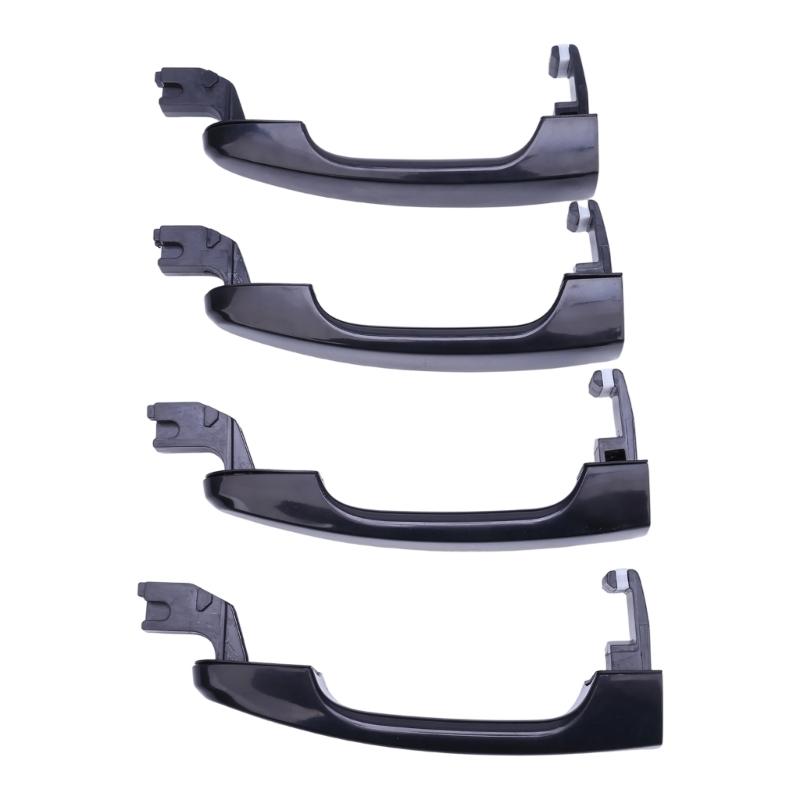 4Pcs Car Door Handle Set with Black Exterior Pieces Referencing 82651-1F010, 82661-1F010, 83651-1F010 and 83661-1F010 for Position Matching