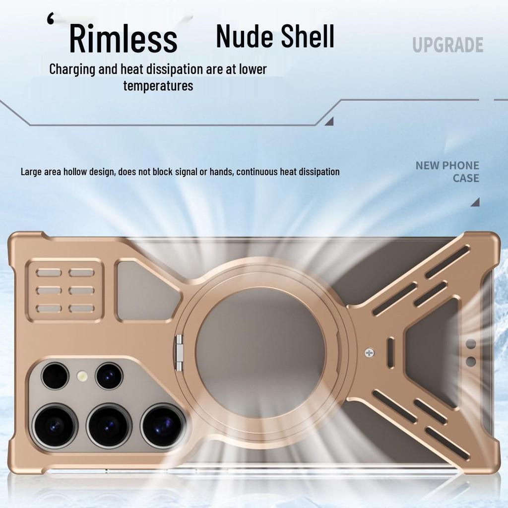 Samsung S26 Ultra Metallhülle: Magnetischer Drehständer, Anti-Fall-Schutzhülle