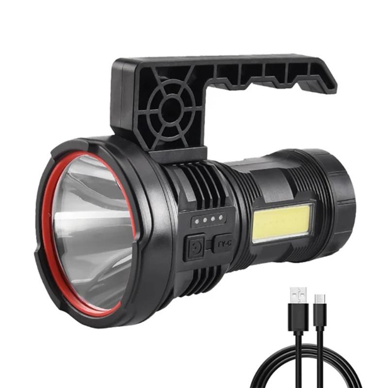 

Мощный многофункциональный светодиодный COB фонарик с зарядкой Type-C, индикатором заряда, портативный для кемпинга на открытом воздухе, аварийный фонарь BLACK,1PC