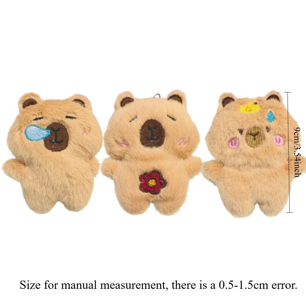 1-10PCS Capybara Plush Keychain Cute Animal Plushie Doll Outfits Bag Charm Keyring Pendant Backpack Accessory