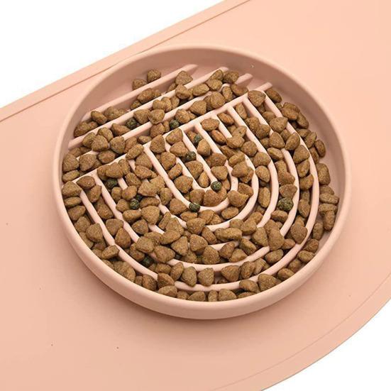 Silicone Pet Slow Feeding Bowl Anti-Choking Non-slip Easy Clean Slow Down Eating Puzzle Feeder for Medium Large Breed Dogs Cats