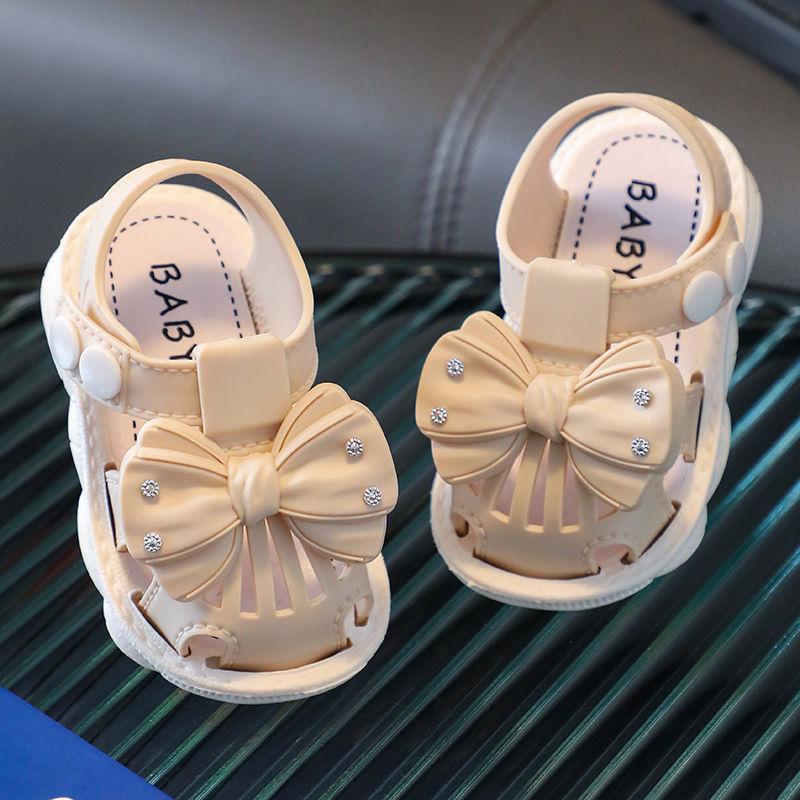 Jentesandaler Sløyfeknute Søt Myk Barnestrandsko Barn Sommer Blomstersandaler Prinsessemote Søt Høy kvalitet