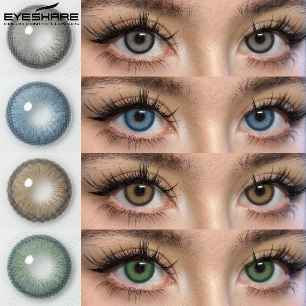 EYESHARE 2pcs Natural Brown Contact Colored Contact Lenses High Quality Blue Eyes Contacts Gray Beauty Pupils Green Eyes Lens