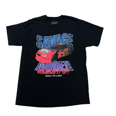 Race Car Shirt Mens Large L Black Savage Mode Running It Up Popular Poison