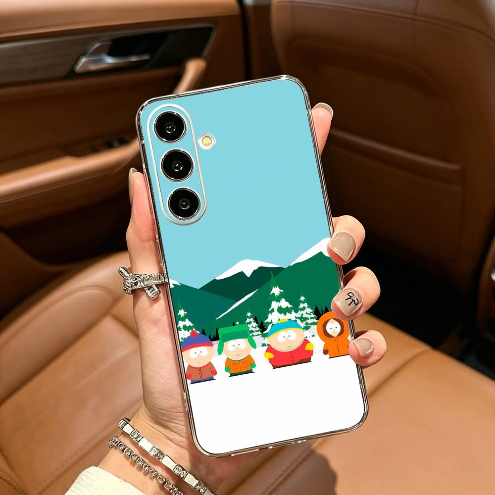 Cartoon S-South P-Park Clear Soft Silicone Phone Case for Samsung Galaxy A71, A70, A52, A51, A40, A30