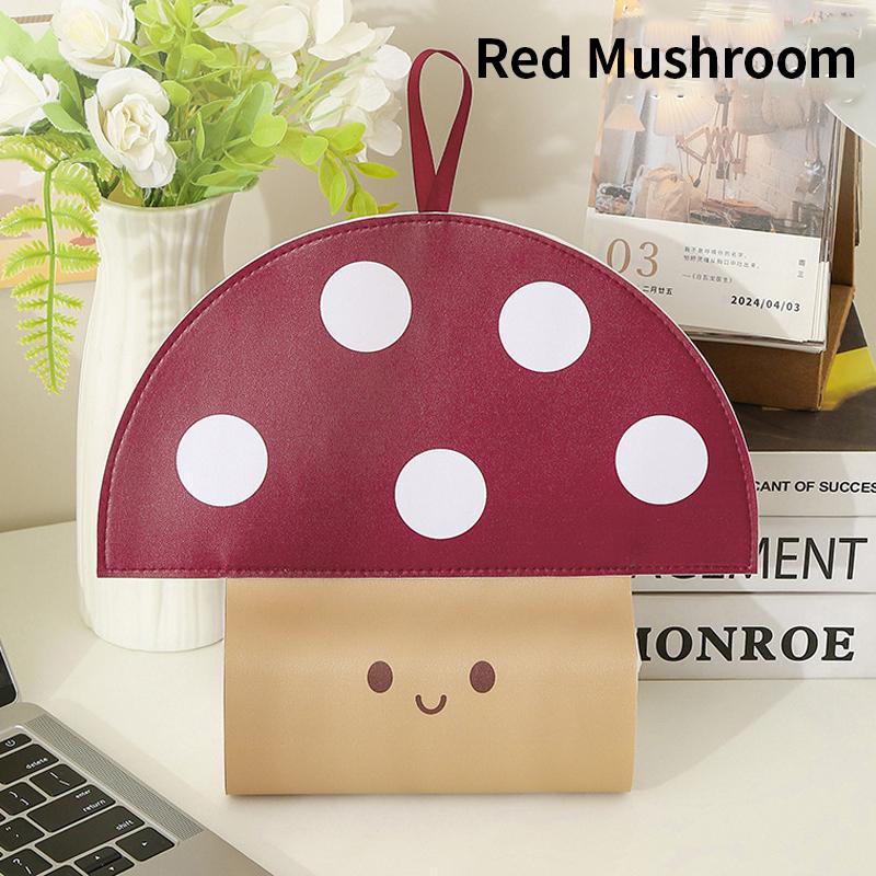 

1/2pcs Creative Mushroom Tissue Storage Box, Waterproof Tissue Holder, Wall Mounted Leather Tissue Cover, Suitable For Room Wall