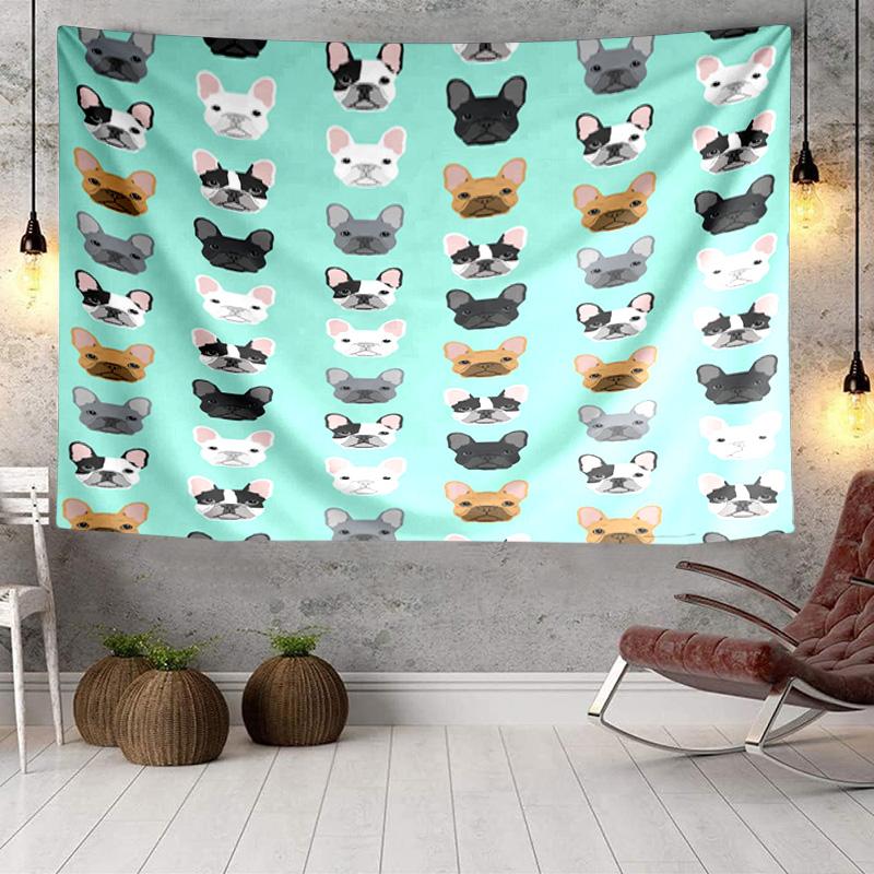 French Bulldog Tapestry, Unique Design Tapestry, Wall Decor for Bedroom,Livingroom, Playroom,Heartwarming Fan Holiday Gifts