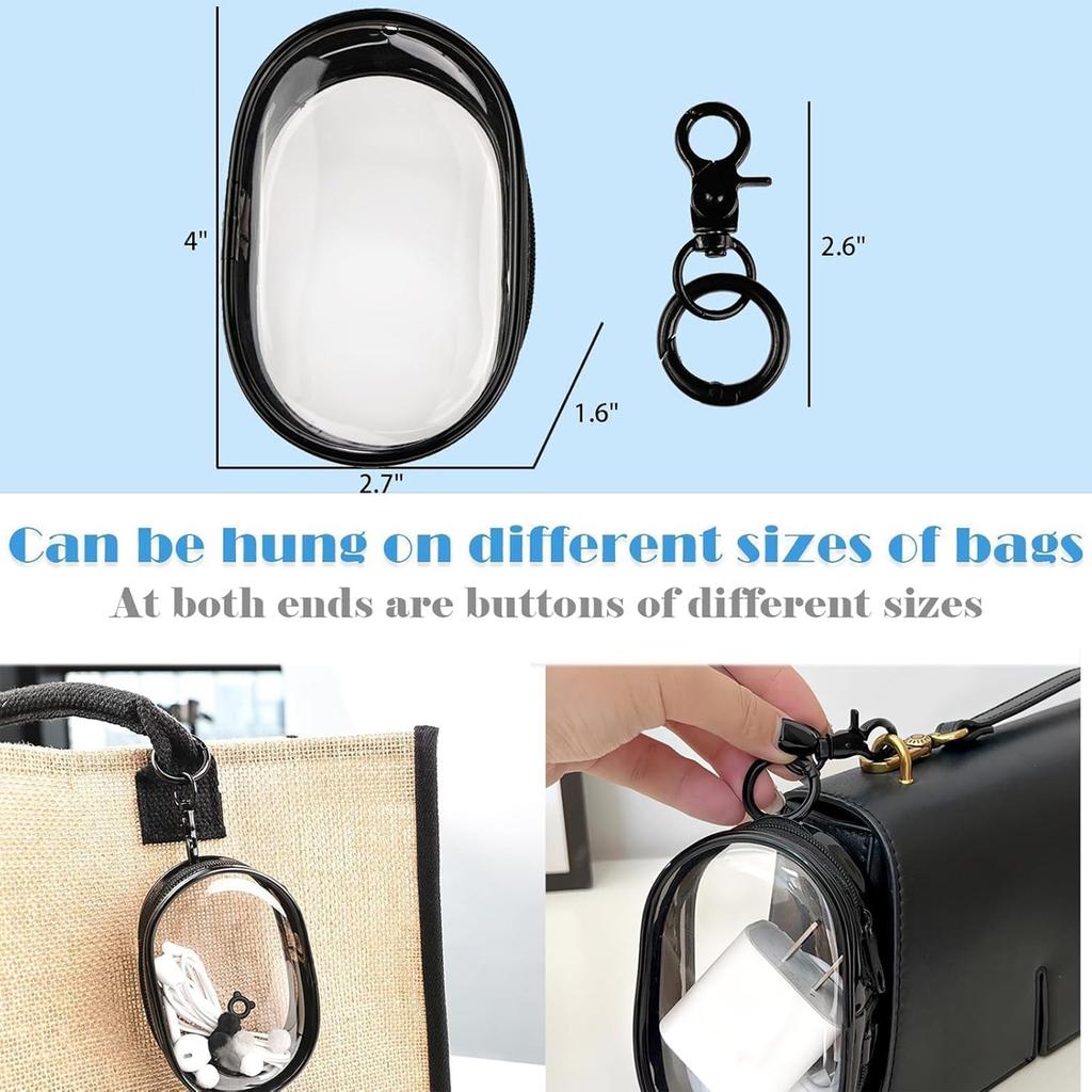 Compact And Transparent Portable Data Cable Headphone Storage Bag Portable Multifunctional Storage Box With Hook