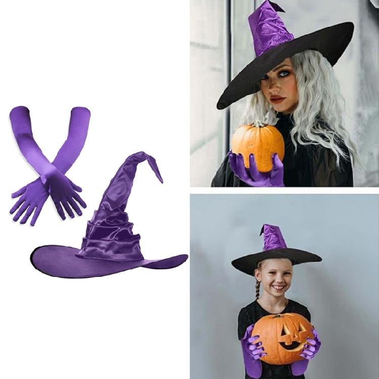 Vampires Halloween Hat Set Stage Performances Hat Multifunctional Witch Hat for Theme Parties and Stage Performances