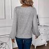 2025 Spring Women's Solid Color Patchwork Collar Pullover