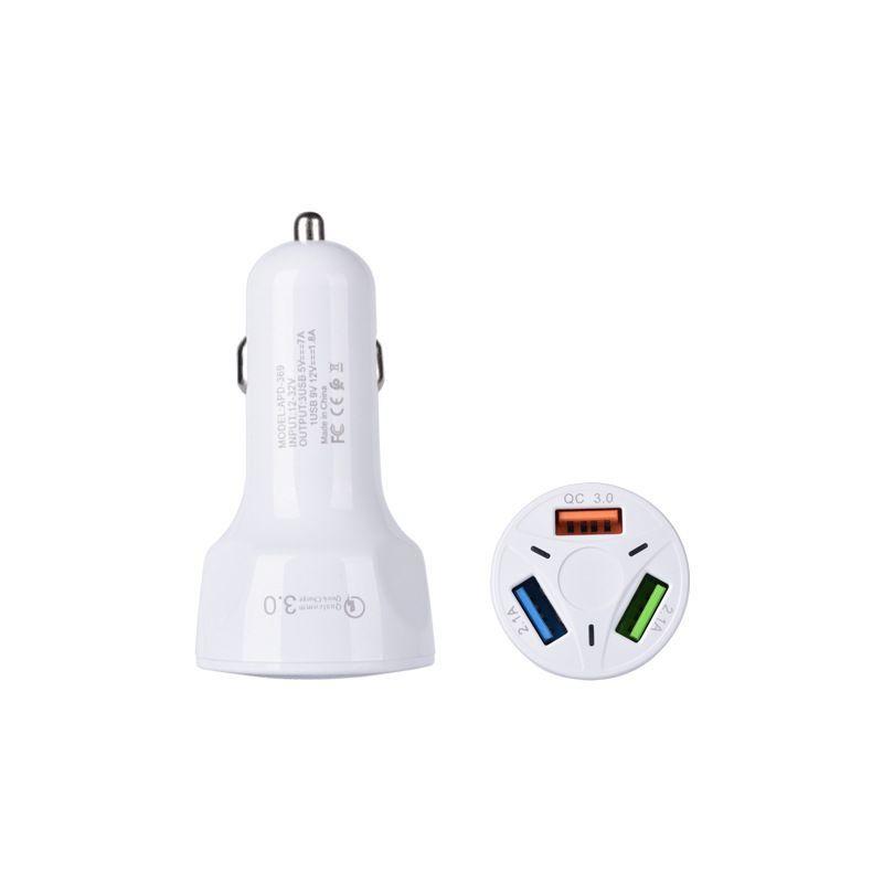 4 Ports Usb Car Charger Quick Charge 3.0 Qc 3.0 7a Fast Charging For Iphone 13 12 11 Xiaomi Huawei Samsung Phone Car Usb Charger