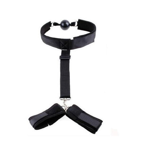 Couple Sex Adult Supplies Female Toys BDSM Props Handcuffs Reverse Back Binding Binding Training Mouth Ball Plug