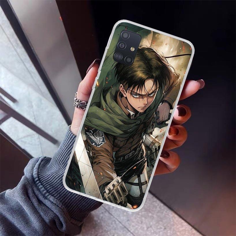 A-Attack On T-Titan Levi Phone Case For Samsung Galaxy A12 A52S A42 A32 A22 A51 A50 Note 20 Ultra 10 S10 Plus A71 A70 A31 A30 A1
