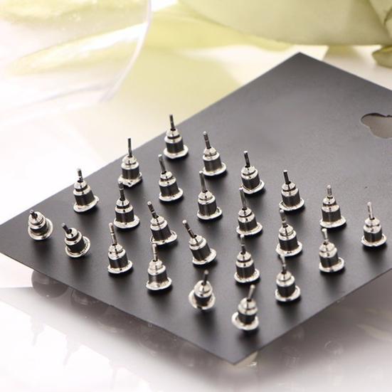 12 Pair/Set Imitation Pearl Heart Love Crown Triangle Stud Earring Lady Jewelry