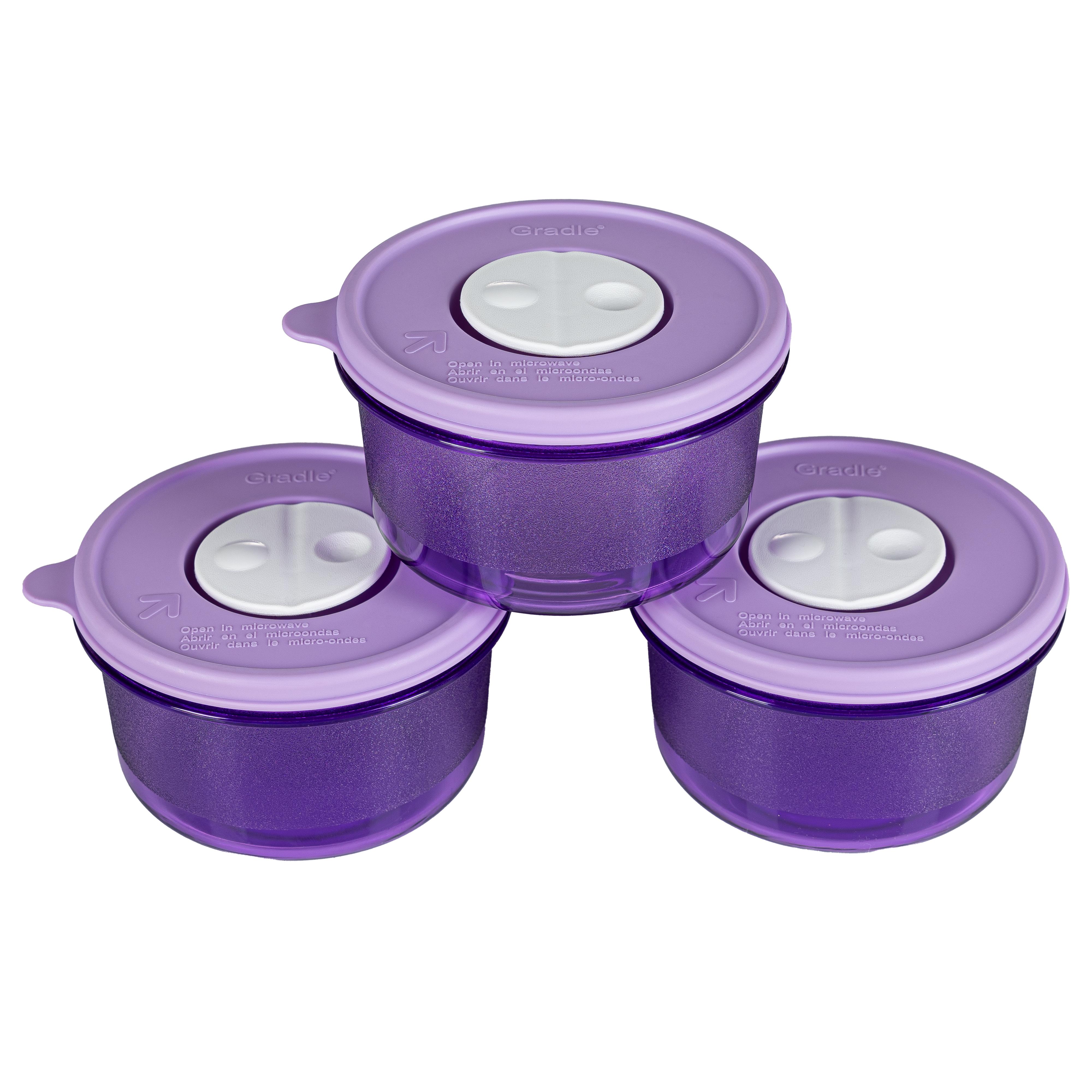 

Набор - Небольшие круглые контейнеры для приготовления, заморозки и разогрева блюд + крышки - Можно мыть в посудомоечной машине, использовать в микроволновой печи и морозильной камере - Не содержит бисфенол А