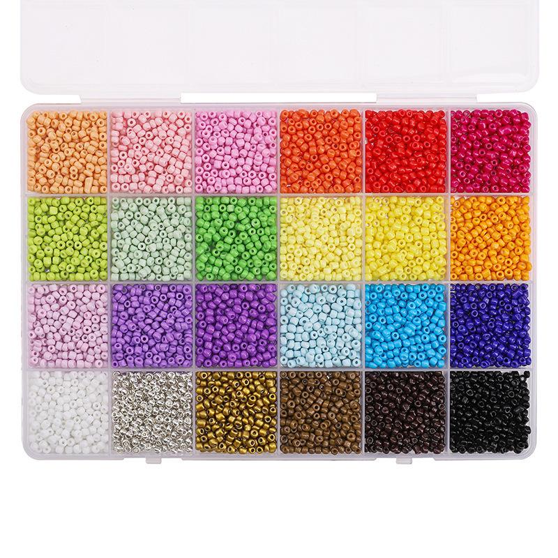 Handmade Hand Beaded Necklace Mobile Phone Chain Loose Bead Material Bag Diy Accessories 24 Grid Millet Bead Set