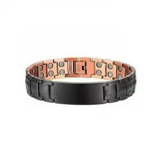 Antique Copper Magnetic Bracelet: Retro Fashion Three-Row Adjustable Couple Bangle